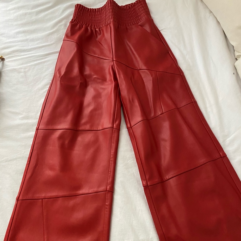 I.Am.Gia Red Leather Pants